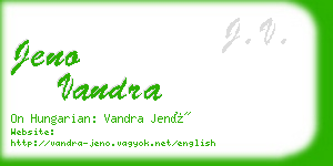 jeno vandra business card